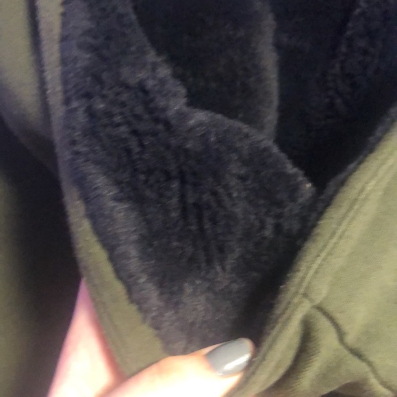 PINK Victorias Secret size XS army green zip up hoodie. - Picture 3 of 5